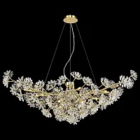 Люстра подвесная Darleen WE191.15.323 Wertmark прозрачная на 15 ламп, основание золотое в стиле флористика классический Люстра подвесная Darleen WE191.15.323 Wertmark прозрачная на 15 ламп, основание золотое в стиле флористика классический