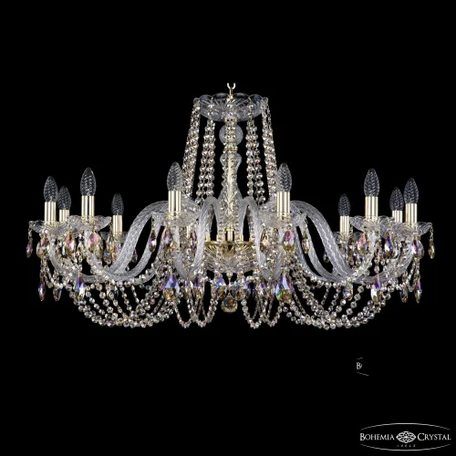 Люстра подвесная 1402/12/360 G R801 Bohemia Ivele Crystal без плафона на 12 ламп, основание золотое в стиле классический sp
