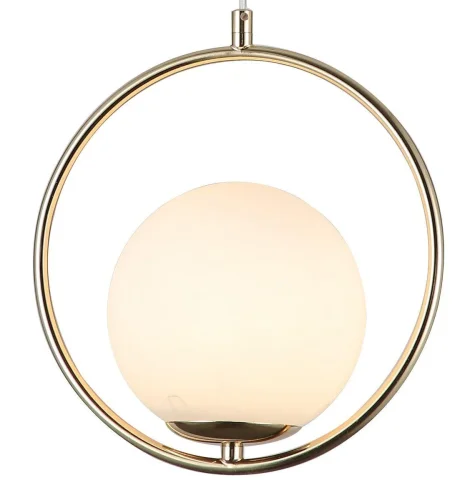 Светильник подвесной Oportet 2786-1P F-promo белый 1 лампа, основание золотое в стиле современный шар фото 3