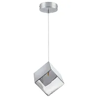 Светильник подвесной Qubica 805504 Lightstar прозрачный хром 1 лампа, основание серебряное в стиле арт-деко современный 