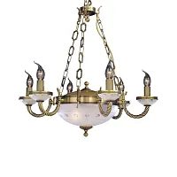 Люстра подвесная  L 4650/6+2 Reccagni Angelo белая на 8 ламп, основание античное бронза в стиле классический 