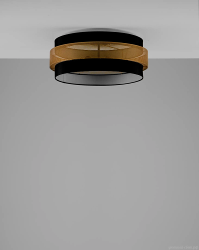 Люстра потолочная Gela V10628-6C Moderli чёрная золотая на 6 ламп, основание чёрное в стиле современный лофт 