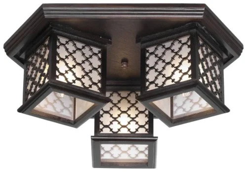 Светильник потолочный 596-727-03 Velante коричневый 3 лампы, основание коричневое в стиле кантри 