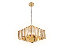 Люстра подвесная Traditional TR5149 Ambrella light янтарная на 6 ламп, основание золотое в стиле арт-деко 