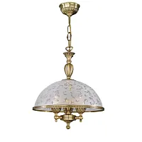 Люстра подвесная  L 6202/38 Reccagni Angelo белая на 3 лампы, основание античное бронза в стиле классический 