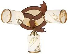 Светильник потолочный 722-307-03 Velante белый 3 лампы, основание золотое коричневое в стиле классический 