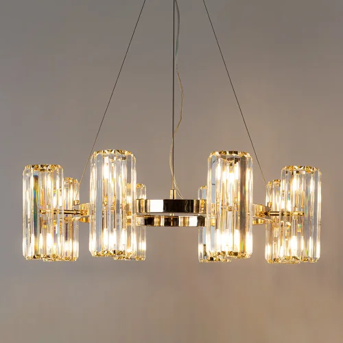 Люстра подвесная Santorini A1049SP-16GO Arte Lamp прозрачная на 16 ламп, основание золотое в стиле современный  фото 2