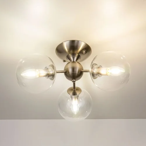 Люстра потолочная Томми CL102131 Citilux прозрачная на 3 лампы, основание хром в стиле современный шар фото 3