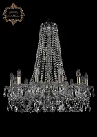 Люстра подвесная хрустальная 11.11.12.240.h-74.Br.Sp Bohemia Art Classic прозрачная на 12 ламп, основание бронзовое в стиле классика 
