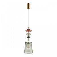 Светильник подвесной LED Amore 5411/18LB Odeon Light серый 1 лампа, основание бронзовое в стиле современный арт-деко 
