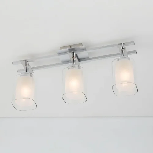 Светильник потолочный Риволи CL104130 Citilux белый прозрачный 3 лампы, основание серое в стиле современный  фото 4