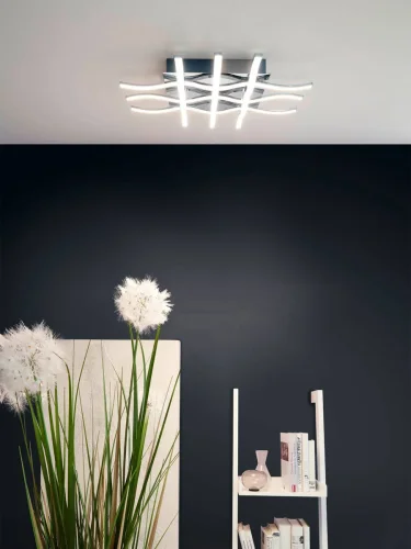 Светильник потолочный LED LASANA 1 95569 Eglo белый 1 лампа, основание серое хром в стиле модерн хай-тек  фото 2