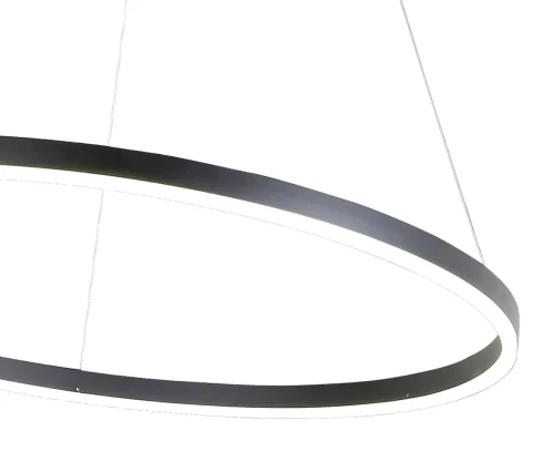 Светильник подвесной LED DIMM Тор 08218,19A(4000K) Kink Light чёрный 1 лампа, основание чёрное в стиле хай-тек современный кольца фото 2
