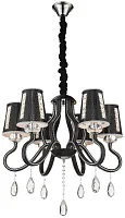 Люстра подвесная Adelinda WE391.06.023 Wertmark чёрная на 6 ламп, основание хром в стиле современный Люстра подвесная Adelinda WE391.06.023 Wertmark чёрная на 6 ламп, основание хром в стиле современный