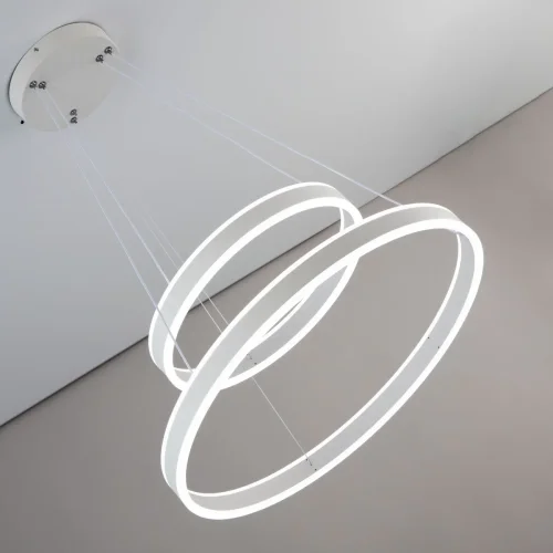 Светильник подвесной LED с пультом Дуэт CL719640 Citilux белый 1 лампа, основание белое в стиле современный минимализм кольца с пультом фото 10