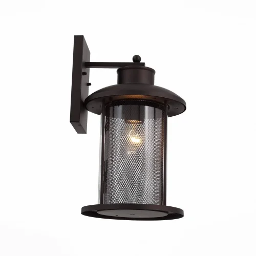 Настенный светильник LASTERO SL080.401.01 St-Luce уличный IP44 коричневый 1 лампа, плафон прозрачный в стиле кантри E27 фото 2