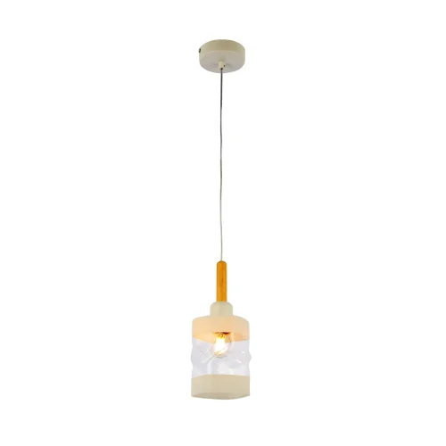 Светильник подвесной Abiritto SLE114503-01 Evoluce прозрачный белый 1 лампа, основание белое в стиле современный 