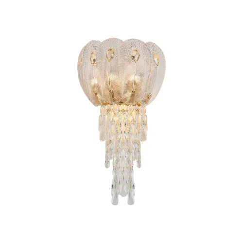 Бра Paroti 5048/4W Odeon Light прозрачный на 4 лампы, основание золотое в стиле флористика современный  фото 3