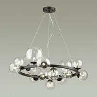 Люстра подвесная Tovi 4818/14 Odeon Light прозрачная на 14 ламп, основание чёрное в стиле современный лофт шар Люстра подвесная Tovi 4818/14 Odeon Light прозрачная на 14 ламп, основание чёрное в стиле современный лофт шар