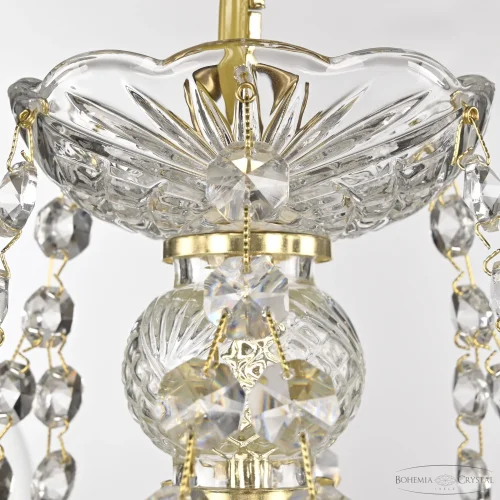 Люстра подвесная 107/6/165 G Bohemia Ivele Crystal без плафона на 6 ламп, основание прозрачное золотое в стиле классический sp фото 2