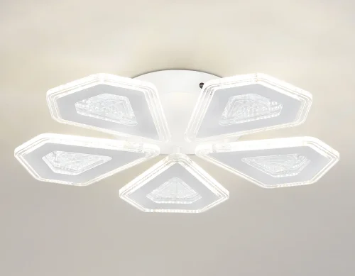 Люстра потолочная LED с пультом FA4030 Ambrella light белая на 1 лампа, основание белое в стиле современный хай-тек с пультом фото 5