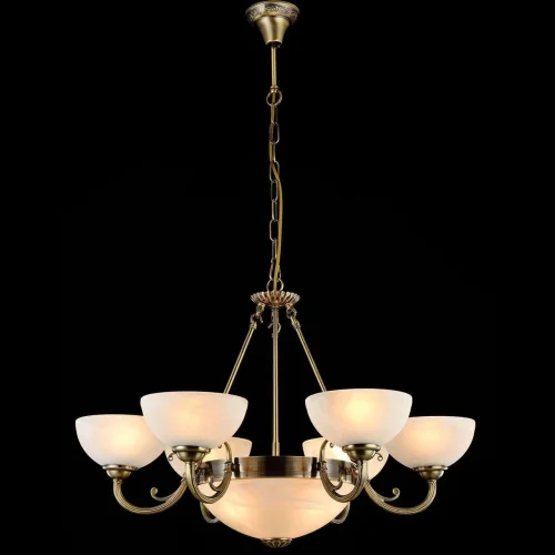 Люстра подвесная Herbert FR2012-PL-09-BZ Freya белая на 9 ламп, основание бронзовое в стиле классический  фото 2