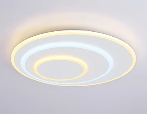 Светильник потолочный LED с пультом FA7707 Ambrella light белый 1 лампа, основание белое в стиле современный хай-тек с пультом фото 4