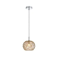 Светильник подвесной Dispertion 2177-1P Favourite прозрачный янтарный 1 лампа, основание хром в стиле современный выдувное
