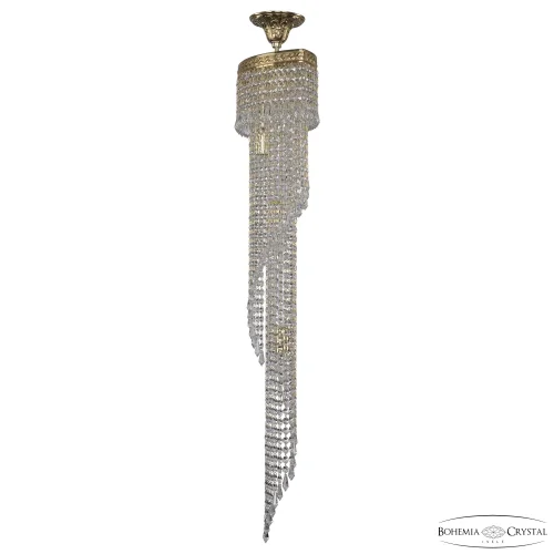 Люстра каскадная хрустальная 83113/35IV-100 G Bohemia Ivele Crystal прозрачная на 5 ламп, основание золотое в стиле классический современный r фото 2