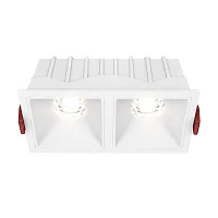 Светильник точечный Alfa LED DL043-02-10W4K-D-SQ-W Maytoni белый 2 лампы, основание белое в стиле модерн 