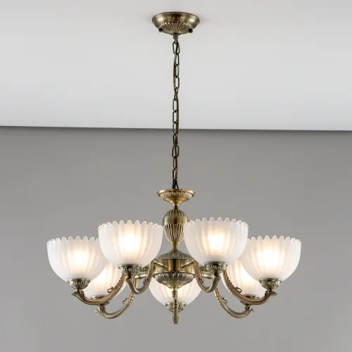 Люстра подвесная Севилья CL414173 Citilux белая на 7 ламп, основание бронзовое в стиле классический  фото 3