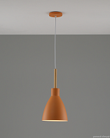 Светильник подвесной Toni V10650-1P Moderli оранжевый бежевый 1 лампа, основание оранжевое в стиле скандинавский лофт модерн 