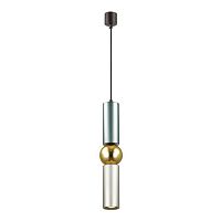 Светильник подвесной Sakra 4071/5L Odeon Light серый 1 лампа, основание серое в стиле современный трубочки