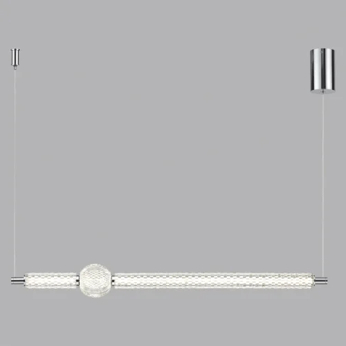 Светильник подвесной LED Crystal 5007/28L Odeon Light прозрачный 1 лампа, основание хром в стиле современный линейный фото 4