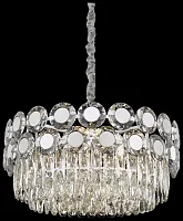 Люстра подвесная хрустальная Claudia WE134.12.103 Wertmark прозрачная на 12 ламп, основание хром в стиле классика 