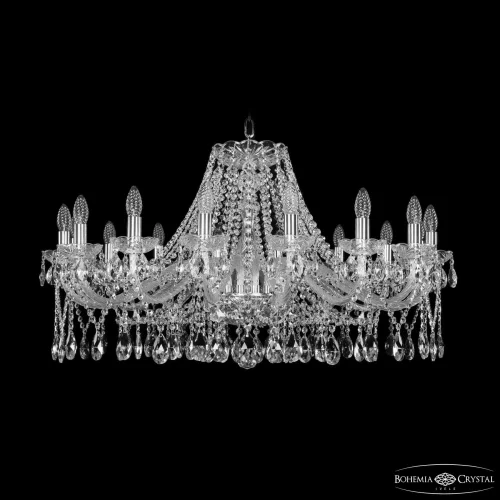 Люстра подвесная 1413/16/360 Ni Bohemia Ivele Crystal без плафона на 16 ламп, основание никель прозрачное в стиле классический sp