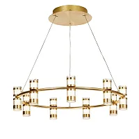 Люстра подвесная LED Ampullen 4323-9P Favourite прозрачная на 9 ламп, основание золотое в стиле современный кольца Люстра подвесная LED Ampullen 4323-9P Favourite прозрачная на 9 ламп, основание золотое в стиле современный кольца