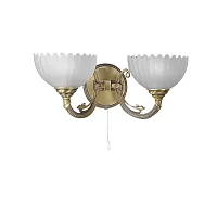 Бра с выключателем A 3620/2  Reccagni Angelo белый 2 лампы, основание античное бронза в стиле классический 