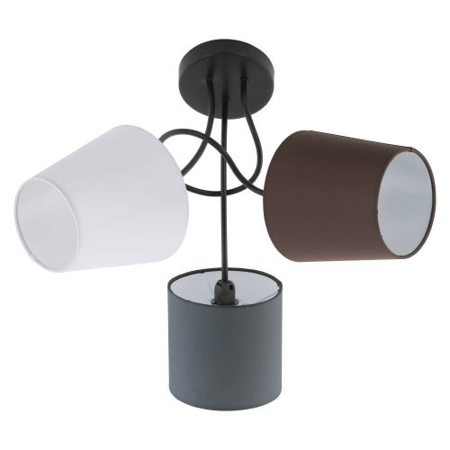 Люстра потолочная  ALMEIDA 95192 Eglo коричневая на 3 лампы, основание чёрное в стиле современный 