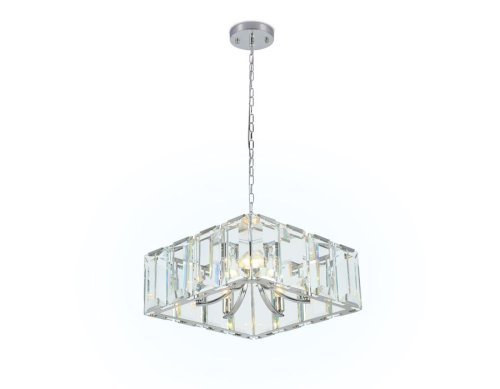 Люстра подвесная Traditional TR5148 Ambrella light прозрачная на 6 ламп, основание хром в стиле арт-деко 