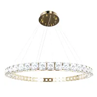 Светильник подвесной LED Tiffany 10204/1000 Gold LOFT IT прозрачный 1 лампа, основание золотое в стиле модерн кольца