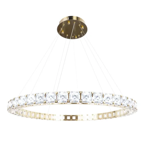 Светильник подвесной LED Tiffany 10204/1000 Gold LOFT IT прозрачный 1 лампа, основание золотое в стиле современный кольца