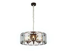 Люстра подвесная Traditional TR5144 Ambrella light прозрачная на 6 ламп, основание коричневое в стиле арт-деко 