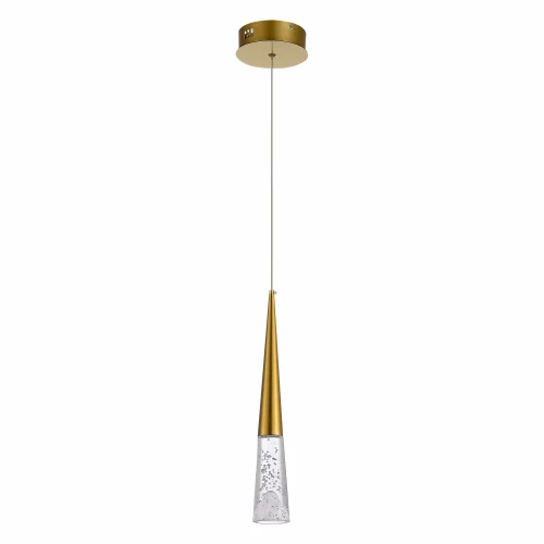 Светильник подвесной LED Sollen SL6111.203.01 ST-Luce прозрачный 1 лампа, основание золотое в стиле современный трубочки фото 2