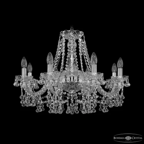 Люстра подвесная 1409/8/240 Ni Bohemia Ivele Crystal без плафона на 8 ламп, основание никель прозрачное в стиле классический sp