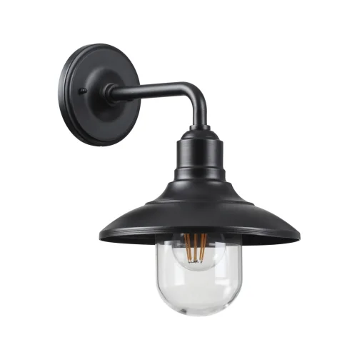 Настенный светильник Campa 4965/1W Odeon Light уличный IP44 чёрный 1 лампа, плафон прозрачный в стиле классический E27