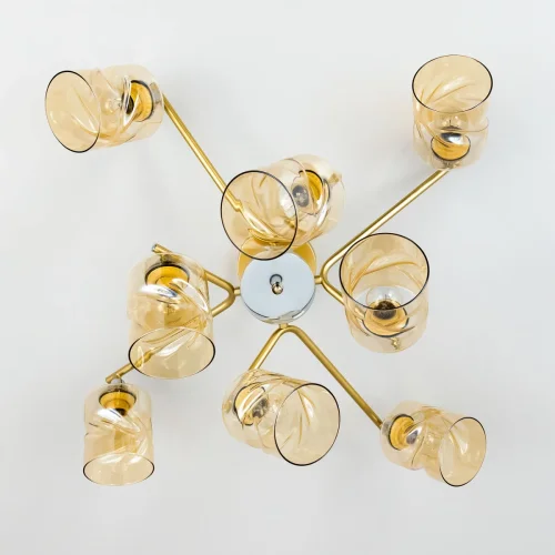 Люстра потолочная Клод CL137182 Citilux янтарная на 8 ламп, основание золотое в стиле современный  фото 8