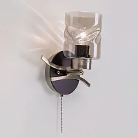 Бра с выключателем Мерида CL142315 Citilux янтарный бежевый 1 лампа, основание матовое хром чёрное в стиле современный 