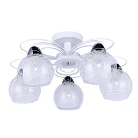 Люстра потолочная Sansa A7585PL-5WH Arte Lamp прозрачная на 5 ламп, основание белое в стиле современный 