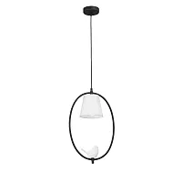 Светильник подвесной V2918-1/1S Vitaluce белый 1 лампа, основание чёрное в стиле современный птички